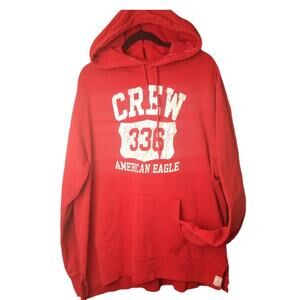 AMERICAN EAGLE Perfectly Worn Distressed Boyfriend Hoodie  L  Campy Grunge Retro